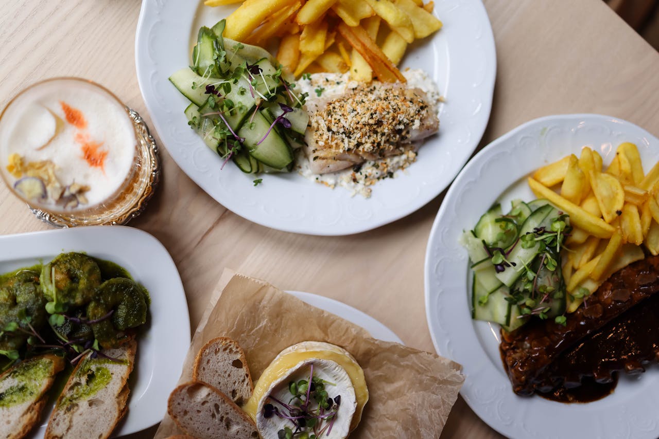 Plates served at lunch
